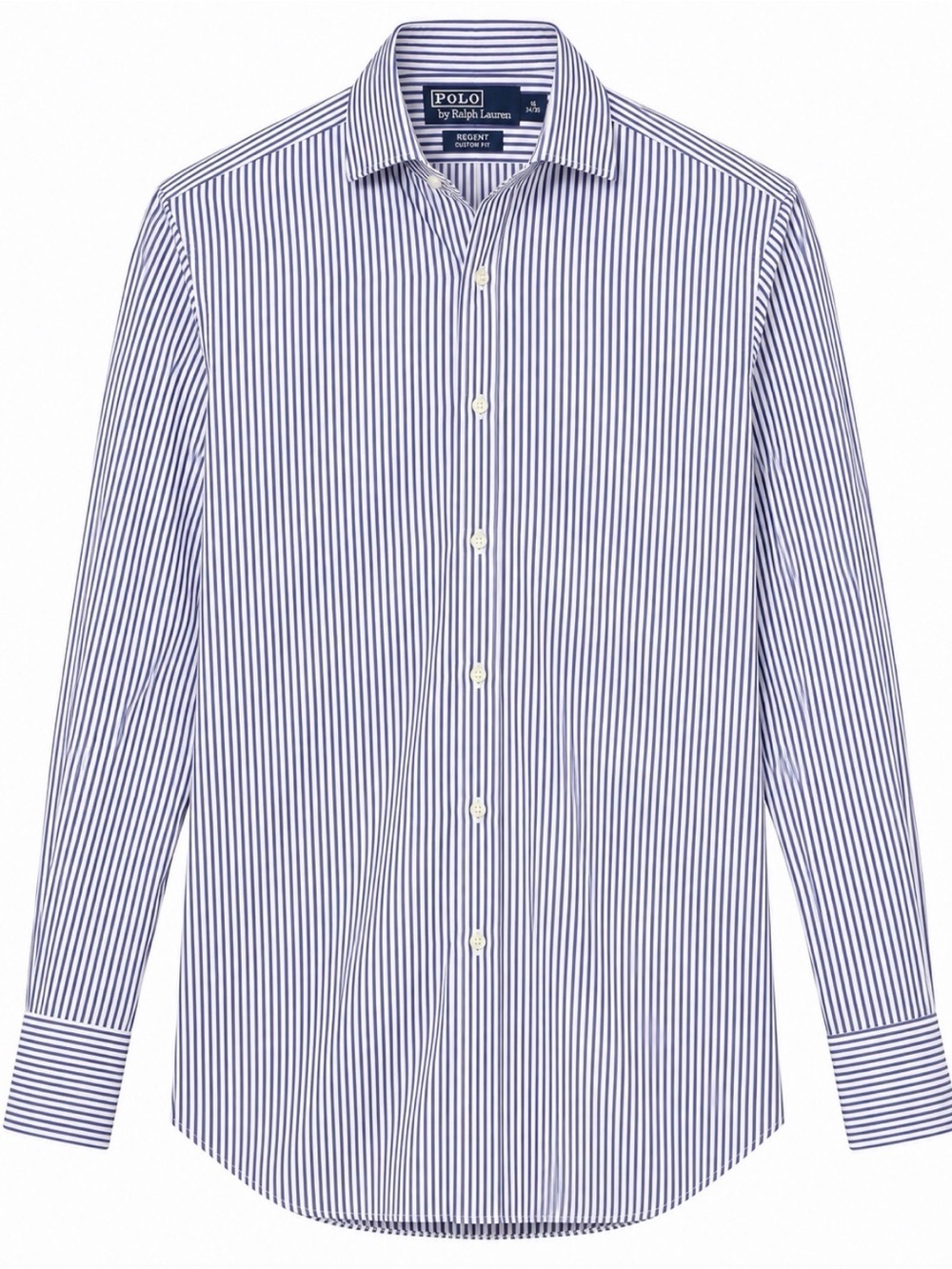 Polo Ralph Lauren Regent Custom Fit Dress Shirt Men’s 16 Blue White Pinstripe
